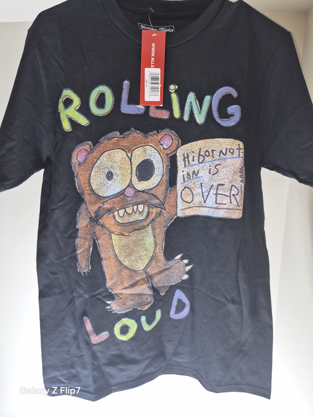 Rolling Loud Kids Graphic Tee - Black with Colorful Bear Print
